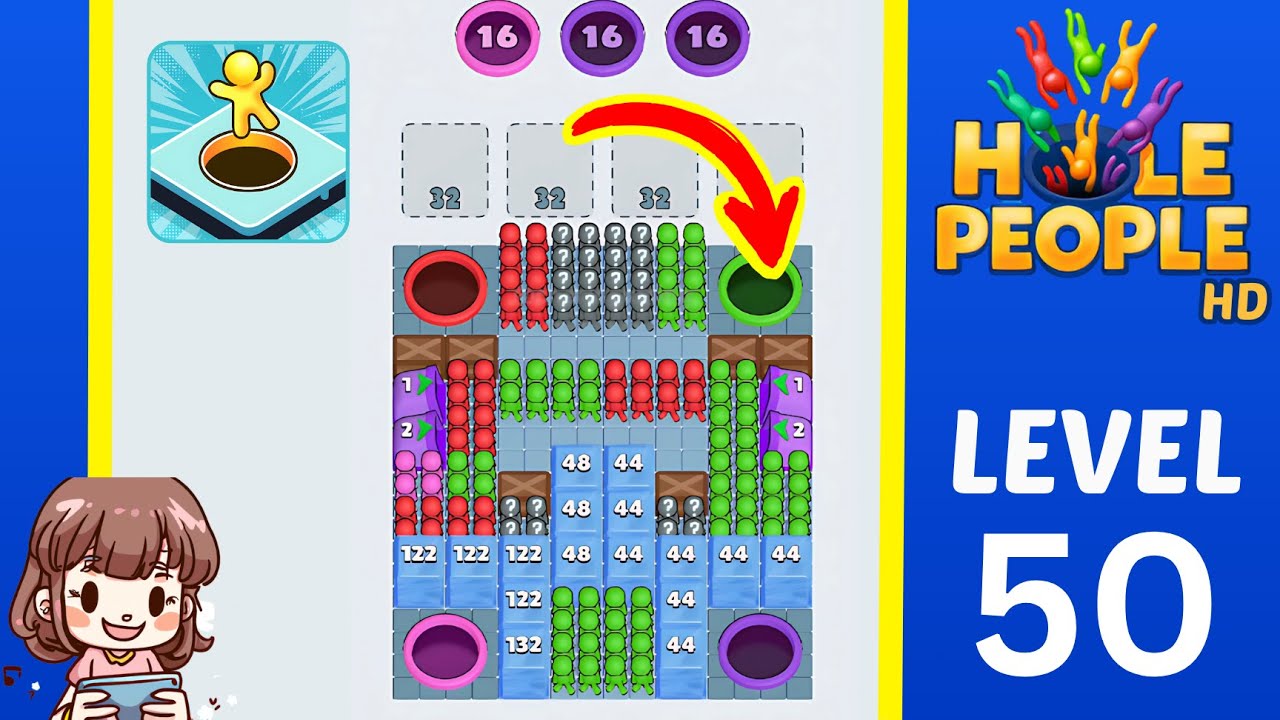 Hole People Level 50: Hole People Level 50 Solution Walkthrough