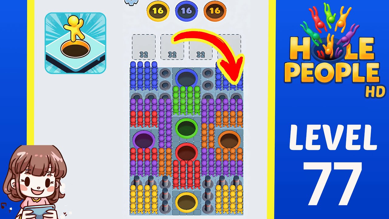Hole People Level 77: Hole People Level 77 Solution Walkthrough